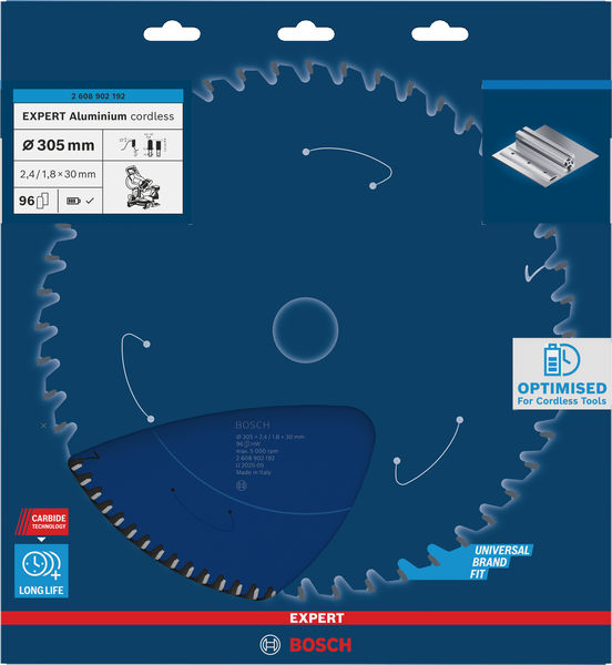 BOSCH EXPERT Aluminium Kreissägeblatt, 305x30x2.4 mm, Z96 BOSCH EXPERT Aluminium Kreissägeblatt, 305x30x2.4 mm, Z96