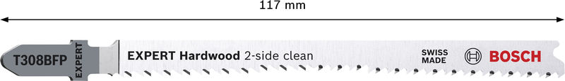 BOSCH EXPERT Hardwood 2-side clean T308BFP Stichsägeblatt, 25-tlg.