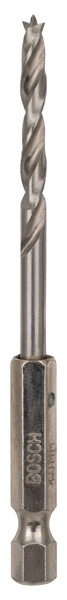 BOSCH Holzspiralbohrer mit 1/4-Zoll Sechskantschaft, 4 x 43 x 88 mm