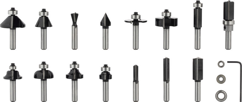 BOSCH 15-teiliges Fräser-Set, 8-mm-Schaft