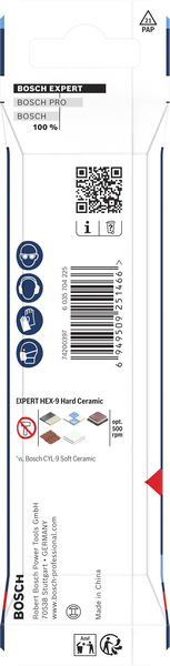 BOSCH EXPERT HEX-9 Hard Ceramic HEX-9 Bohrer-Set, 5 x 90; 6 x 90; 8 x 90 mm, 3-tlg. BOSCH EXPERT HEX-9 Hard Ceramic HEX-9 Bohrer-Set, 5 x 90; 6 x 90; 8 x 90 mm, 3-tlg.
