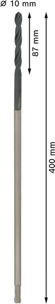 BOSCH PRO Wood HSS Installationsbohrer, 10 x 87 x 400 mm, SDS plus BOSCH PRO Wood HSS Installationsbohrer, 10 x 87 x 400 mm, SDS plus