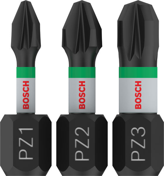 BOSCH PRO PZ Impact Bit Set, 25 mm, 3-tlg