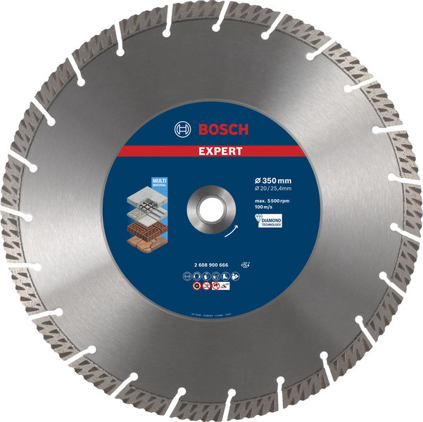 BOSCH EXPERT Multi Material Diamanttrennscheibe, 350x20/25,40 mm