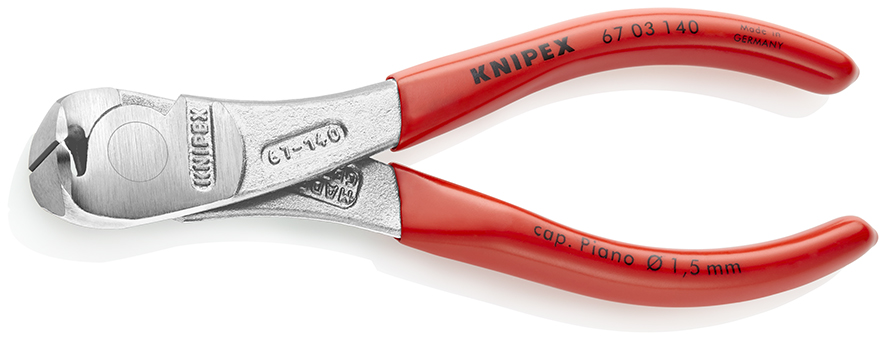 KNIPEX KNIPEX 67 03 140 Kraft-Vornschneider 145 mm verchromt mit Kunststoff überzogen poliert KNIPEX KNIPEX 67 03 140 Kraft-Vornschneider 145 mm verchromt mit Kunststoff überzogen poliert