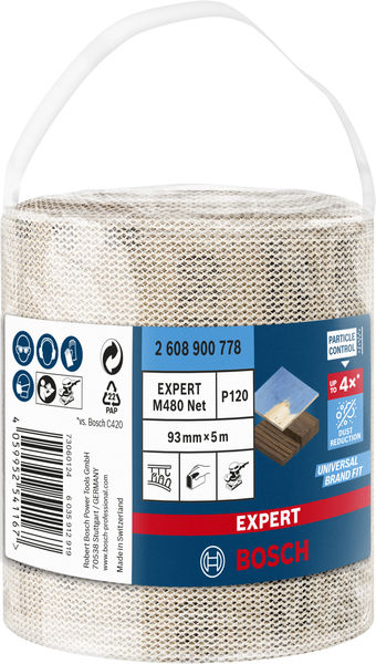 BOSCH EXPERT M480 Schleifnetzrolle, 93x5000mm, K12 BOSCH EXPERT M480 Schleifnetzrolle, 93x5000mm, K12