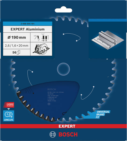 BOSCH EXPERT Aluminium Kreissägeblatt, 190x2,6/1,6x20 mm, Z56