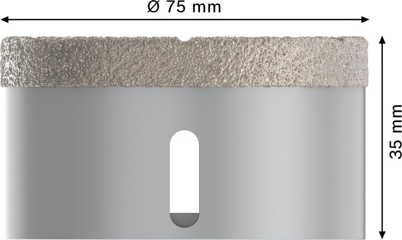 BOSCH PRO Ceramic dry Trockenbohrkrone, 75 x 35 mm, X-Lock