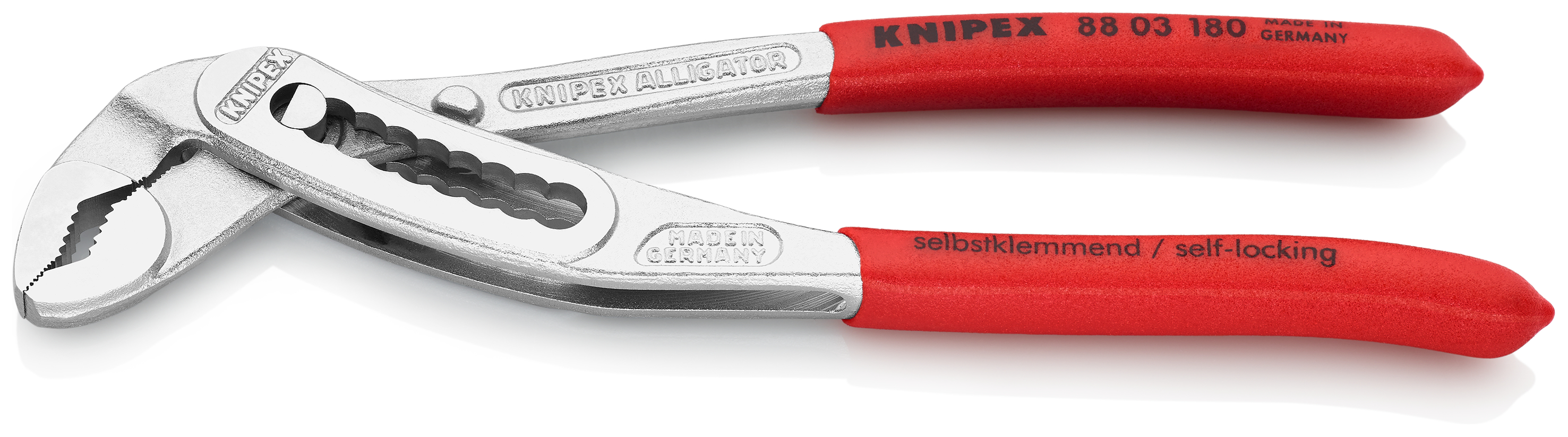 KNIPEX KNIPEX 88 03 180 Alligator® Wasserpumpenzange 180 mm verchromt mit rutschhemmendem Kunststoff überzogen KNIPEX KNIPEX 88 03 180 Alligator® Wasserpumpenzange 180 mm verchromt mit rutschhemmendem Kunststoff überzogen