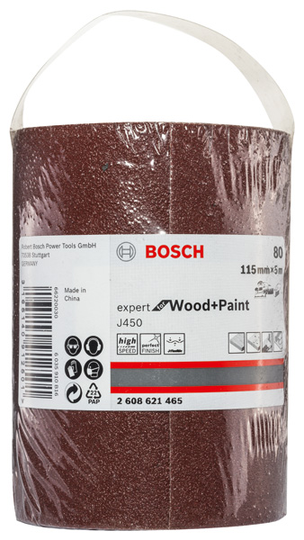 BOSCH Schleifblatt J450 Expert for Wood and Paint, 115 mm x 5 m, G80 BOSCH Schleifblatt J450 Expert for Wood and Paint, 115 mm x 5 m, G80