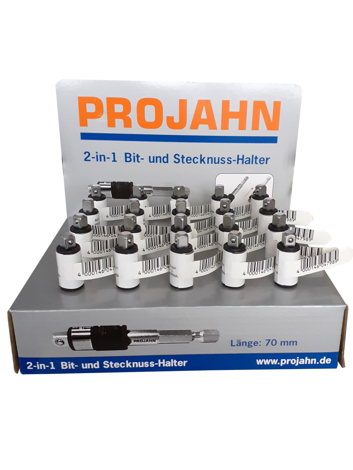 PROJAHN Verkaufsdisplay 20 x 2-in-1 Bit- und Stecknuss- Halter 2791