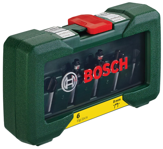 BOSCH 6-teiliges HM-Fräser-Set (8 mm Schaft)