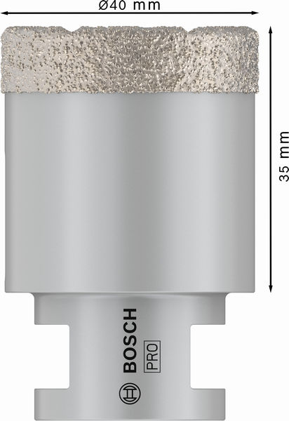 BOSCH PRO Ceramic Trockenbohrkrone, 40 x 35 x 14 mm BOSCH PRO Ceramic Trockenbohrkrone, 40 x 35 x 14 mm