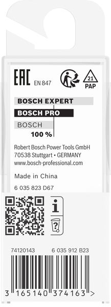 BOSCH PRO Nutfräser, zweischneidig, Ø 12,7 x L 19,6, Schaft 6 mm