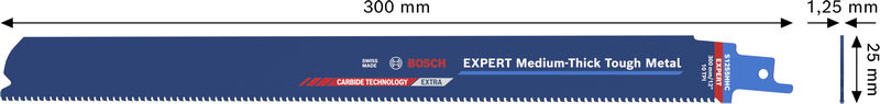 BOSCH EXPERT Medium-Thick Tough Metal S1255HHC Säbelsägeblatt, 10-tlg.