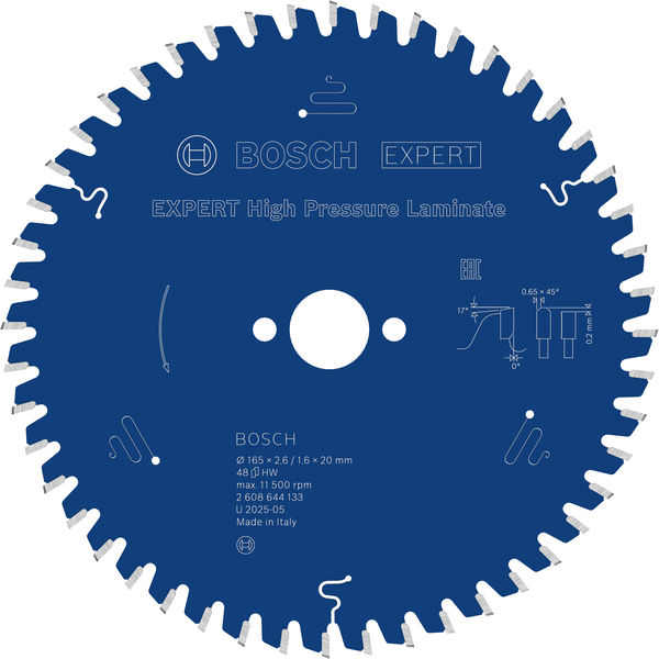 BOSCH EXPERT High Pressure Laminate Kreissägeblatt, 165x2,6/1,6x20 mm, Z48 BOSCH EXPERT High Pressure Laminate Kreissägeblatt, 165x2,6/1,6x20 mm, Z48