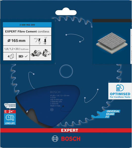 BOSCH EXPERT Fiber Cement Kreissägeblatt, 165x20 mm, Z4 BOSCH EXPERT Fiber Cement Kreissägeblatt, 165x20 mm, Z4