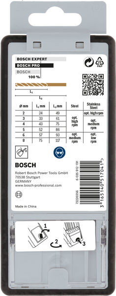 BOSCH PRO Stainless Steel HSS-Co Spiralbohrer-Set, 6-tlg. BOSCH PRO Stainless Steel HSS-Co Spiralbohrer-Set, 6-tlg.