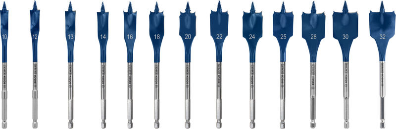 BOSCH EXPERT Self Cut Speed Flachfräsbohrer-Set, 10-32 mm, 13-tlg. BOSCH EXPERT Self Cut Speed Flachfräsbohrer-Set, 10-32 mm, 13-tlg.