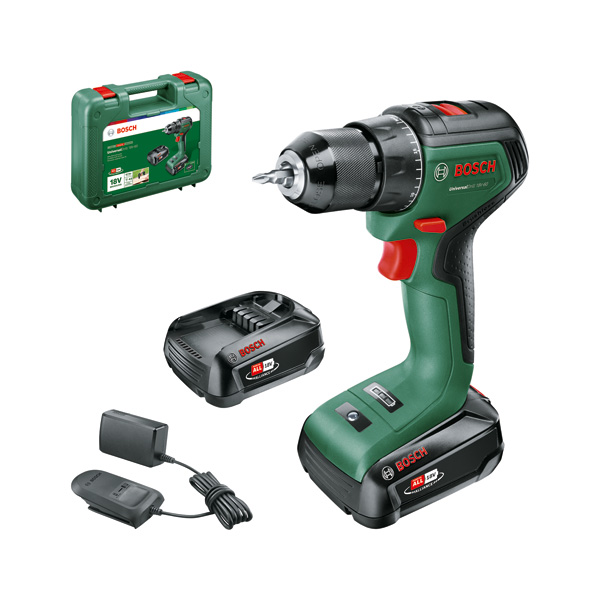 BOSCH Akku-Bohrschrauber UniversalDrill 18V-60, 2 x Akku PBA 18V 2.0Ah, Tragekoffer BOSCH Akku-Bohrschrauber UniversalDrill 18V-60, 2 x Akku PBA 18V 2.0Ah, Tragekoffer