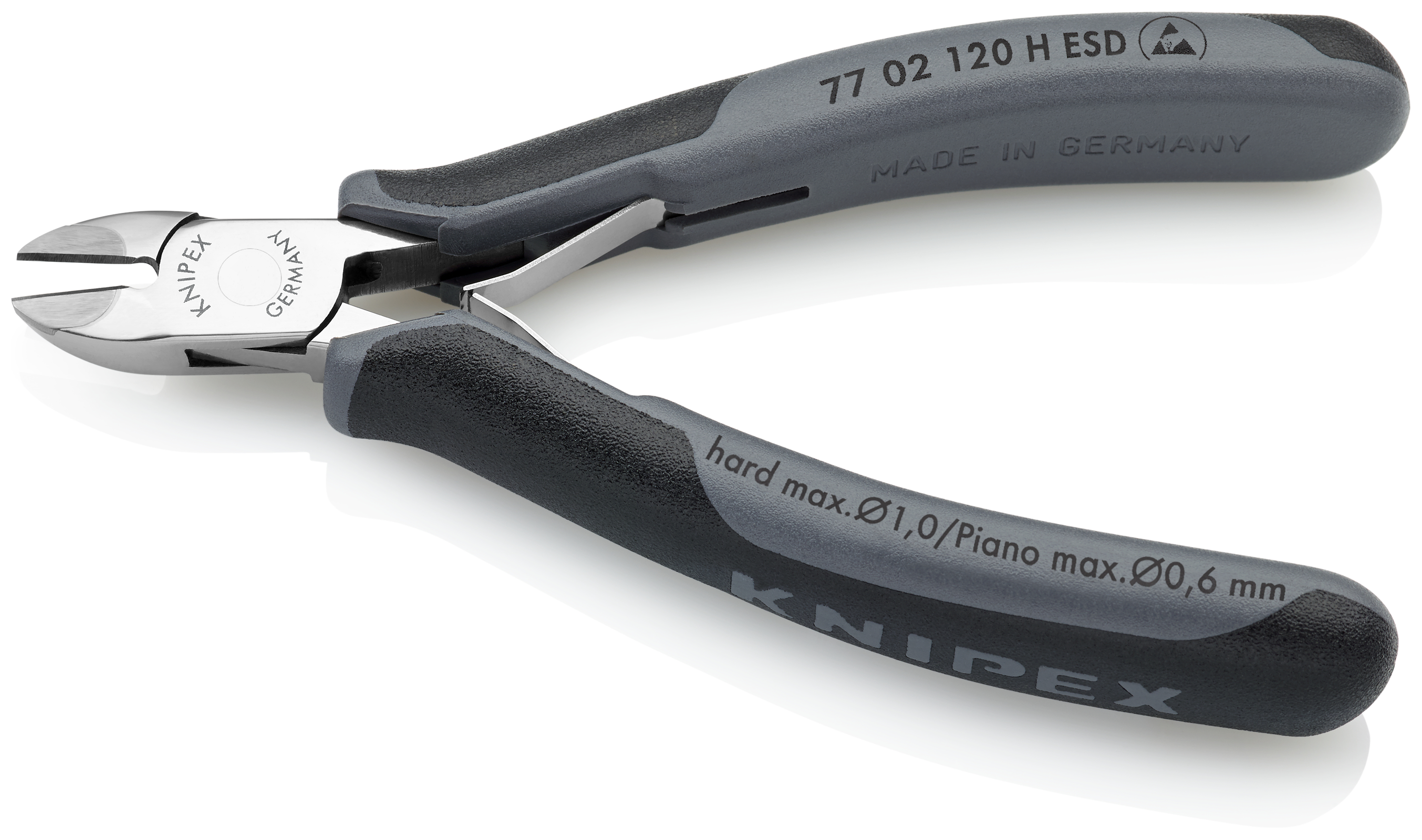 KNIPEX KNIPEX 77 02 120 H ESD Elektronik-Seitenschneider mit eingesetzter Hartmetallschneide ESD 120 mm mit Mehrkomponenten-Hüllen spiegelpoliert KNIPEX KNIPEX 77 02 120 H ESD Elektronik-Seitenschneider mit eingesetzter Hartmetallschneide ESD 120 mm mit Mehrkomponenten-Hüllen spiegelpoliert