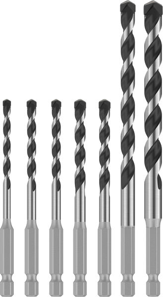 BOSCH PRO HEX-5 Bohrer-Set, 4x100, 5x100, 5x100, 6x100, 6x100, 8x150, 10x150 mm,7-tlg.
