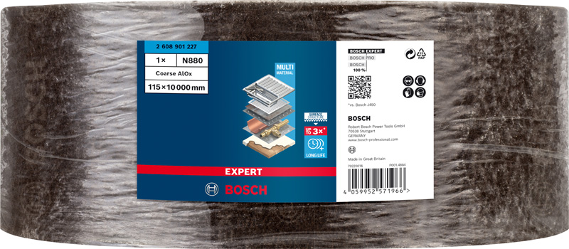 BOSCH EXPERT N880 Vliesrolle, 115x10mm, Extra Cut A BOSCH EXPERT N880 Vliesrolle, 115x10mm, Extra Cut A