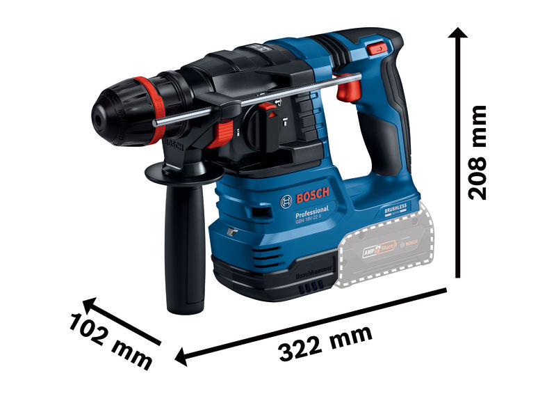 BOSCHAkku-Bohrhammer mit ONECHUCK GBH 18V-22 X BOSCHAkku-Bohrhammer mit ONECHUCK GBH 18V-22 X
