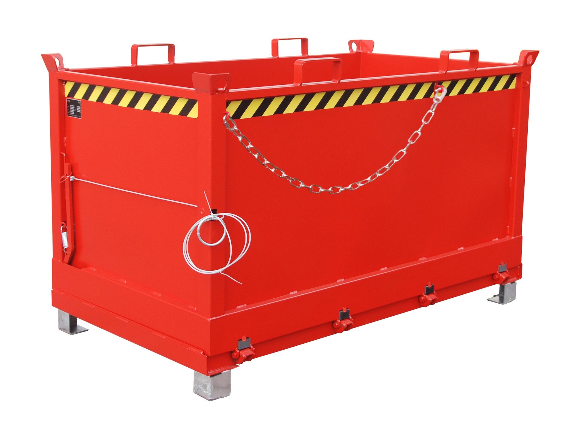 BAUER Klappbodenbehälter FB 1500, lackiert, RAL 3000 Feuerrot