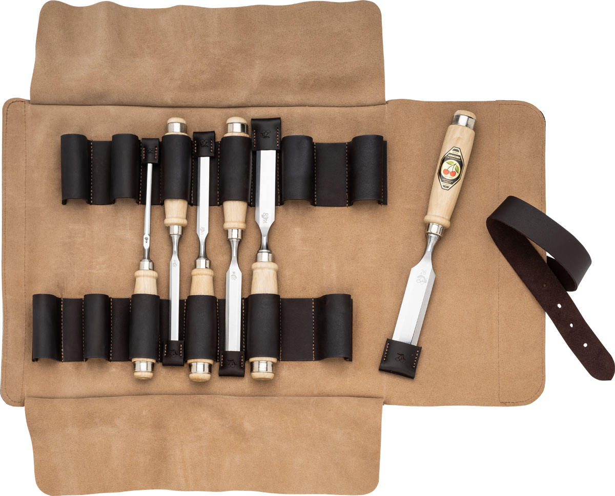KIRSCHEN Stechbeitelsatz in Ledertasche, 6-tlg