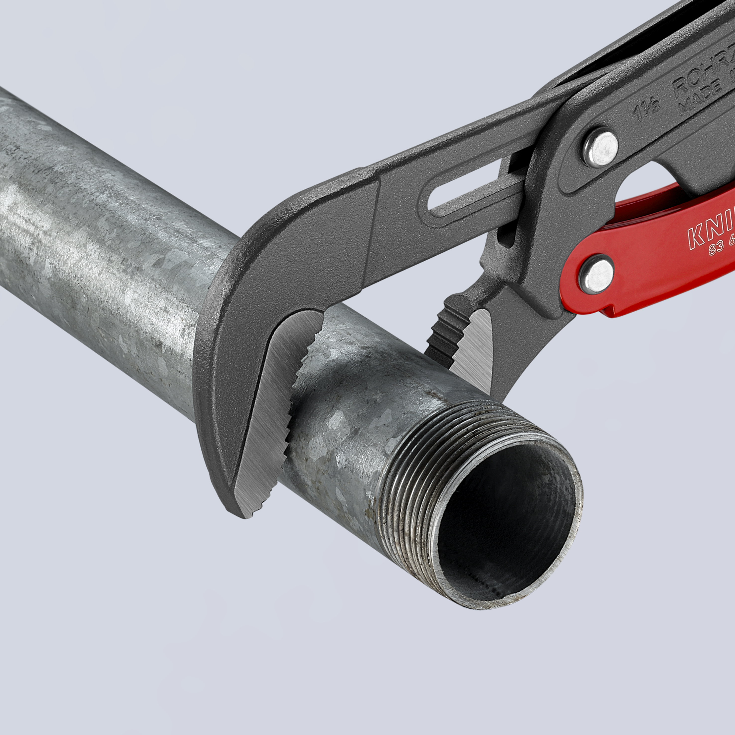KNIPEX KNIPEX 83 61 015 Rohrzange S-Maul mit Schnelleinstellung 420 mm grau pulverbeschichtet mit Kunststoff überzogen KNIPEX KNIPEX 83 61 015 Rohrzange S-Maul mit Schnelleinstellung 420 mm grau pulverbeschichtet mit Kunststoff überzogen