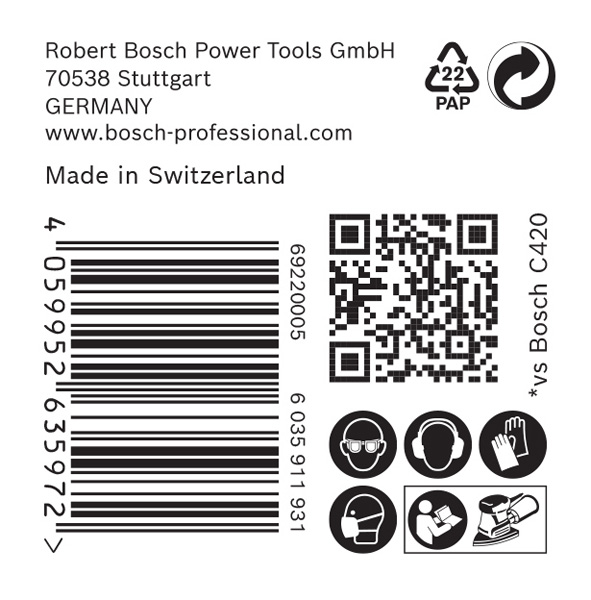 BOSCH EXPERT C470 Schleifblatt, 102x62/93mm, K60, 11 Löcher, 50-tlg.