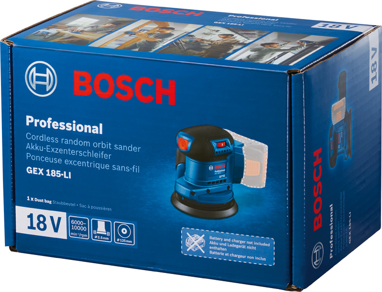 BOSCH Exzenterschleifer GEX 185-LI