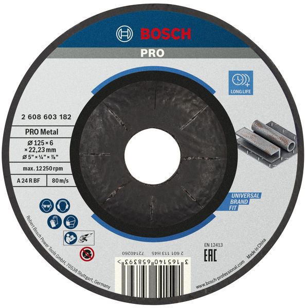 BOSCH PRO Metal Schleifscheibe, 125 x 6 x 22.23 mm BOSCH PRO Metal Schleifscheibe, 125 x 6 x 22.23 mm