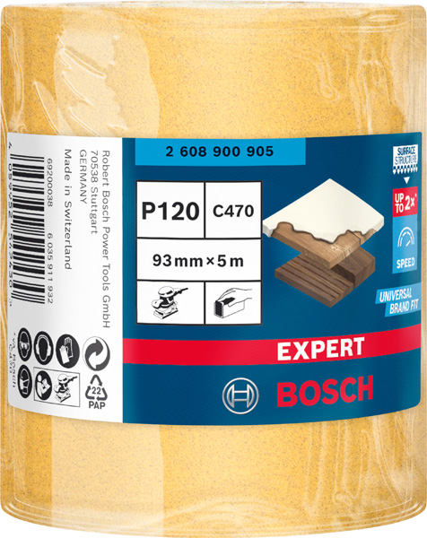 BOSCH EXPERT C470 Schleifband, 93mmx5m, K120, keine Löcher