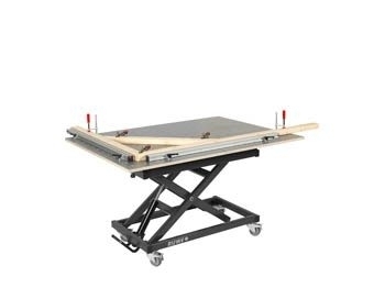 RUWI Hubtisch Basic Arbeitstisch HPL Lochrasterplatte RUWI Hubtisch Basic Arbeitstisch HPL Lochrasterplatte
