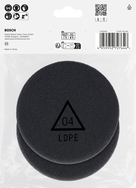 BOSCH Polierschwamm, 77 mm, Finish, 2 Stk BOSCH Polierschwamm, 77 mm, Finish, 2 Stk