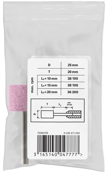 BOSCH PRO Steel Schleifstiftset, 25 x 20 mm, G60, zylindrisch