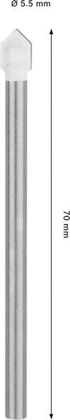 BOSCH CYL-9 Soft Ceramic Bohrer, 5,5 x 70 mm BOSCH CYL-9 Soft Ceramic Bohrer, 5,5 x 70 mm