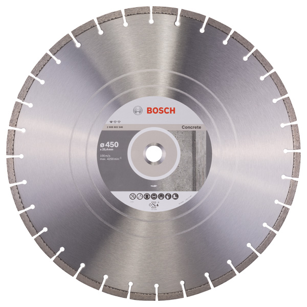 BOSCH Diamanttrennscheibe Standard for Concrete, 450 x 25,40 x 3,6 x 10 mm