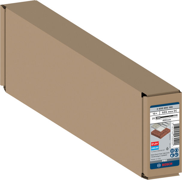 BOSCH PRO SDS max-5C Flachmeißel-Set, 25 x 400 mm, 10-tlg.