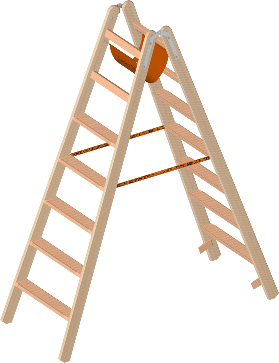 LAYHER Holzstehleiter mit Stufen 1020