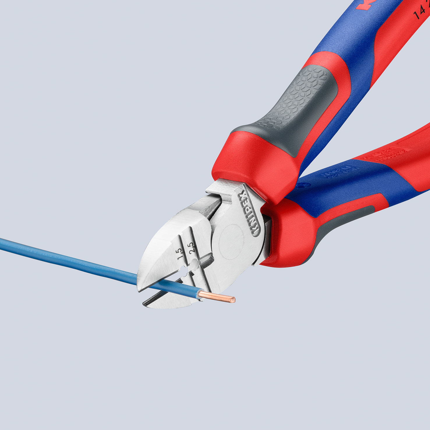 KNIPEX KNIPEX 14 25 160 Abisolier-Seitenschneider 160 mm verchromt mit Comfort-Griffen