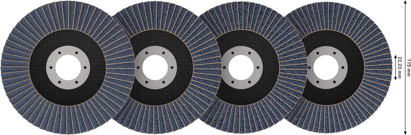 BOSCH X451 Fächerschleifscheiben Set, 115 x 22,23 mm, K40/K60/K80/K120, Z29, 60-tlg.