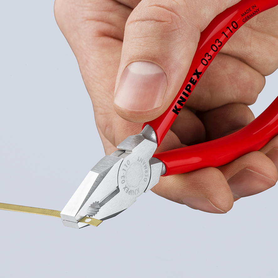 KNIPEX KNIPEX 03 03 110 Mini-Kombizange 110 mm verchromt mit Kunststoff überzogen