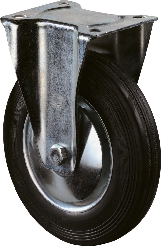BS ROLLEN Bockrolle 200mm L410.B55 Platte,Gummi schw.,RL L410.B55.201 BS ROLLEN BS ROLLEN Bockrolle 200mm L410.B55 Platte,Gummi schw.,RL L410.B55.201 BS ROLLEN