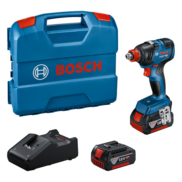 BOSCH Akku-Drehschlagschrauber GDX 18V-200, 2 x Akku GBA 18V 4.0Ah in L-Case
