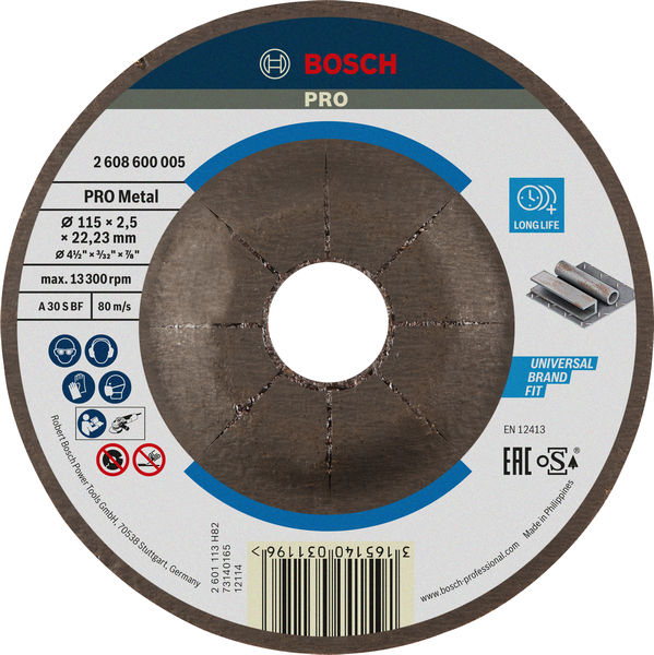 BOSCH PRO Metal Trennscheibe, 115 x 2,5 x 22,23 mm, gekröpft, oSa BOSCH PRO Metal Trennscheibe, 115 x 2,5 x 22,23 mm, gekröpft, oSa