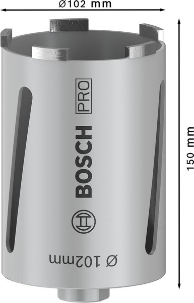 BOSCH PRO Trockenbohrkrone, 102 x 150 mm, G 1/2 Zoll
