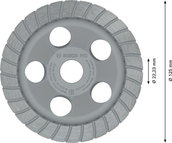 BOSCH PRO Multi Material Topfscheibe, 5 x 125 x 22,23 mm